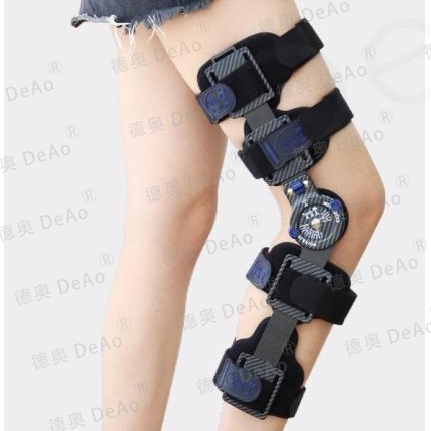 DA334-7 護膝(帶鎖定，碳纖)